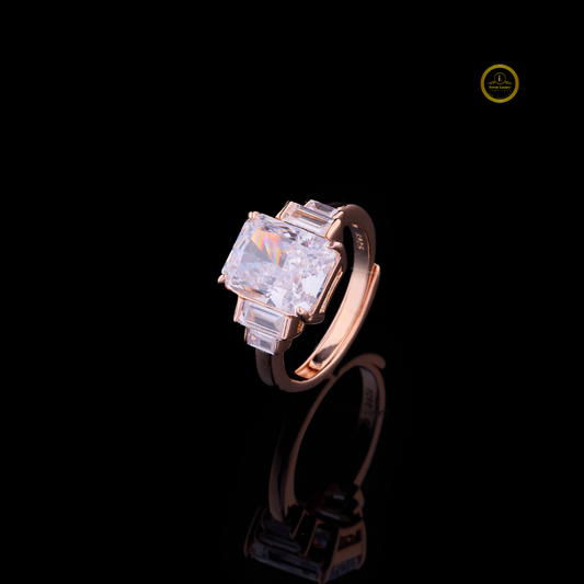 Five Stone Radiant Lab Diamond With Baguette Side stone Anniversary Ring