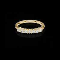 Round Cut Moissanite Diamond Half Eternity Bar Set Wedding Band