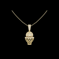 Sports Theme Ball Motif Statement Charm Featuring Round Moissanite