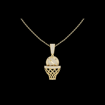 Sports Theme Ball Motif Statement Charm Featuring Round Moissanite