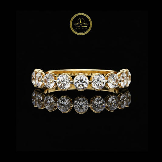 0.67 TCW Elegant Nine-Stone Lab Grown Diamond Band Set with Brilliant Round Diamonds