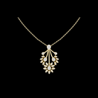 Floral Drop Pendant with Moissanite