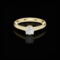 Round Cut Lab Grown Diamond Solitaire Ring Four Prong Basket Setting