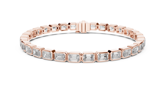 Emerald Cut Moissanite Diamond Octagonal Link Tennis Bracelet