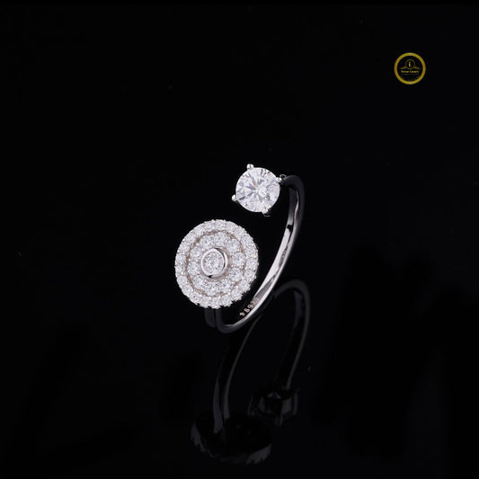 Halo Bypass Ring with Round Lab Diamond