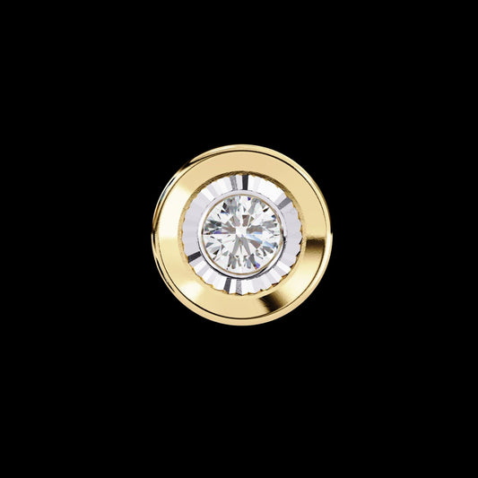 0.26 TCW Luxury Round Cut Lab Grown Pendant Featuring a Polished Gold Bezel and Radiant Mirror Edge Design