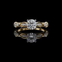 0.61 CT Boho Chic Round Cut Moissanite Diamond Stackable Ring For Anniversary