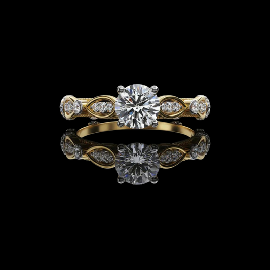0.61 CT Boho Chic Round Cut Lab Grown Diamond Stackable Ring For Anniversary