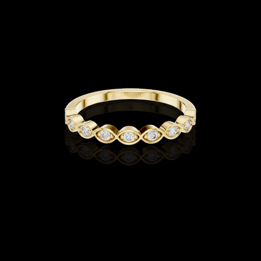 Marquise Cut Bezel Lab Grown Diamond Band