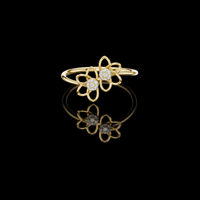 Double Flower Lab Grown Diamond Openwork Floral Ring