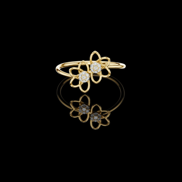0.056 TCW Ethereal Twin Blossom Ring with Brilliant Round Lab Grown Diamond Accents