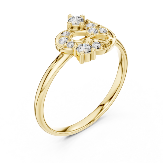 Nature Inspire Peacock Shape Moissanite Engagement Ring