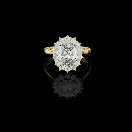 0.60 CT Brilliant Lab Grown Oval Cut Diamond Ring For Anniversary Ring