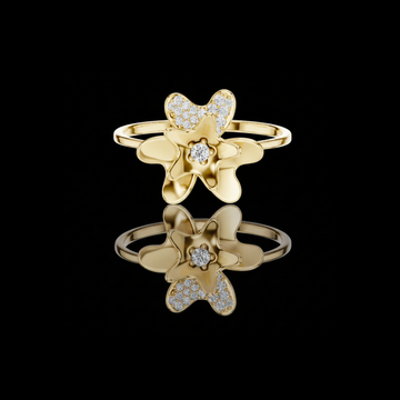 Floral Moissanite Diamond Statement Promise Ring