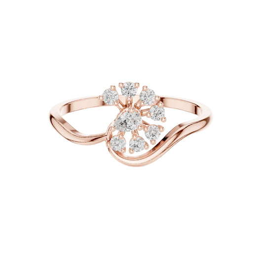 Floral Lab Diamond Cluster Ring With Bypass Band