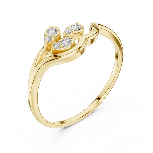 Teardrop Inspire Moissanite Diamond Bypass Ring