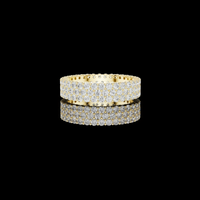 Round Cut Lab Grown Diamond Micro Pave Eternity Band Ring