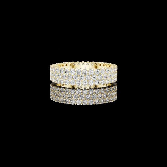 Round Cut Lab Grown Diamond Micro Pave Eternity Band Ring