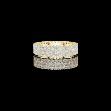 1.94 TCW Exquisite Gold Full Pave Round Lab Grown Diamond Eternity Band Ring
