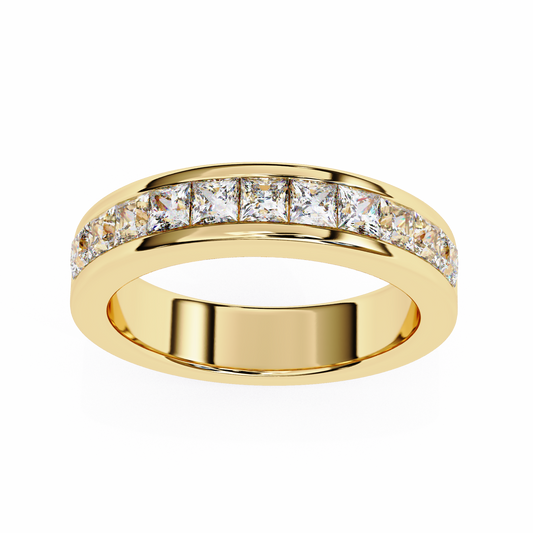 Princess Cut Channel Set Lab Grown Diamond  Eternity Wedding Band