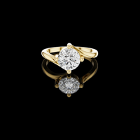 Round Cut Moissanite Diamond Twisted Solitaire Engagement Ring