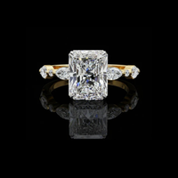 Radiant Lab Grown Diamond Ring With Marquise Side Stone