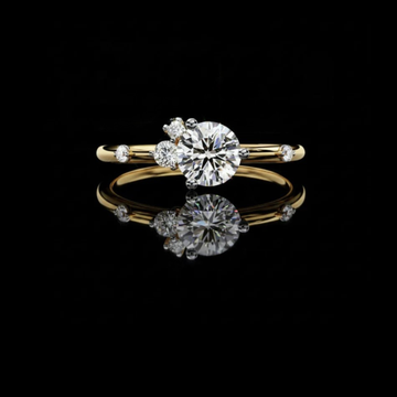 0.50 CT Dainty Round Brilliant Cut Lab Grown Diamond Ring For Bridal Wedding Jewelry