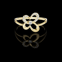 Lab Grown Diamond Butterfly Open Ring with Pave Accents