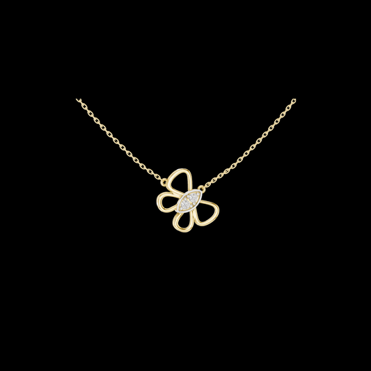 Openwork Butterfly Pendant with Marquis Cut Lab Diamonds