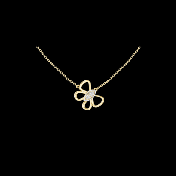 Openwork Butterfly Pendant with Marquis Cut Moissanite