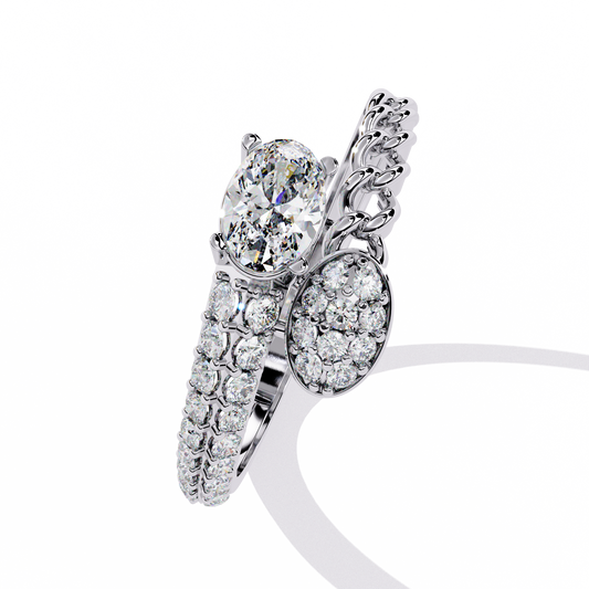 0.36 CT Minimalist Crisscross Band Intersecting Lines with Moissanite Diamond Cut Accents Details