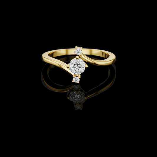 0.50 CT Eternal Harmony Contemporary Lab Grown Diamond Ring with Flowing Bypass Design