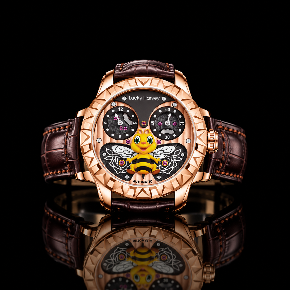 Fun Series Rose Gold Honey Bee Automatic Watch