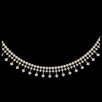 Moissanite Diamond Fringe Tennis Necklace with Princess Shape Drops