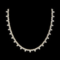 Round Cut Moissanite Diamond Station Tennis Necklace