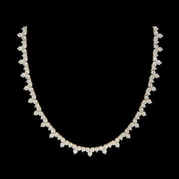 Round Cut Moissanite Diamond Station Tennis Necklace