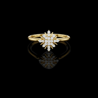 Round Lab Grown Diamond Starburst Cluster Statement Ring