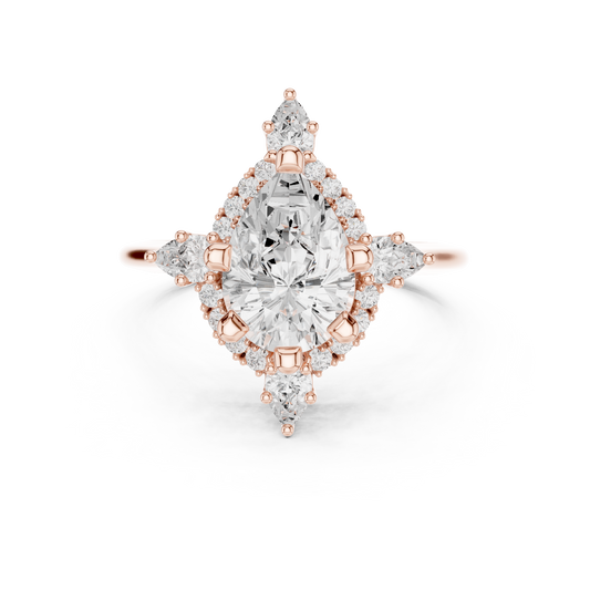 Pear Cut Lab Grown Diamond Bezel Set Solitaire Ring