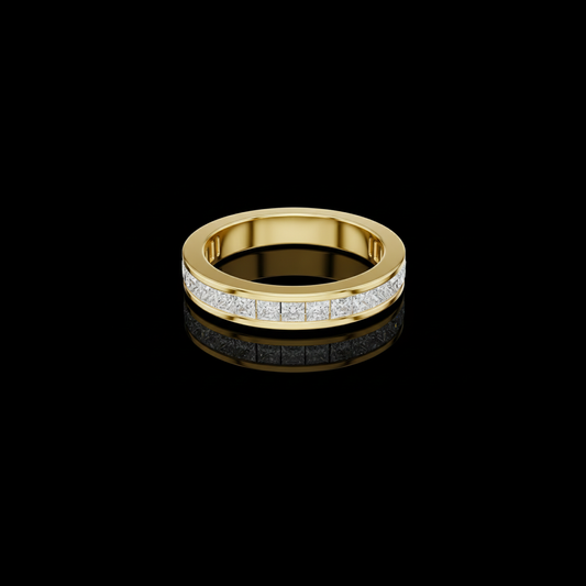 1.50 TCW Exquisite Princess Cut Channel Set Moissanite Diamond Wedding Band
