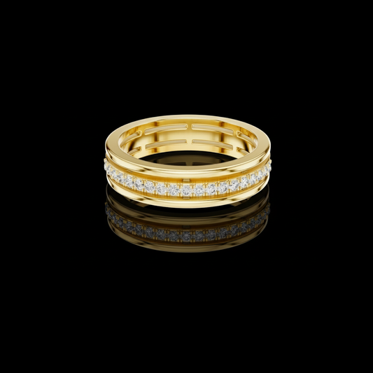 Channel Set Band With Round Brilliant Cut Lab Grown Diamonds