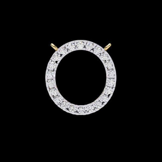 Round Cut Lab Grown Diamond Open Circle Halo Pendant