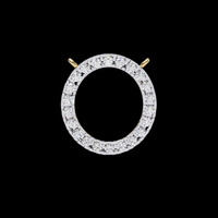 Round Cut Moissanite Open Circle Halo Necklace Connector