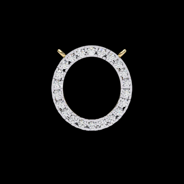 Round Cut Moissanite Open Circle Halo Necklace Connector