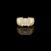 Round Cut Lab Grown Diamond Concentric Circle Statement Ring