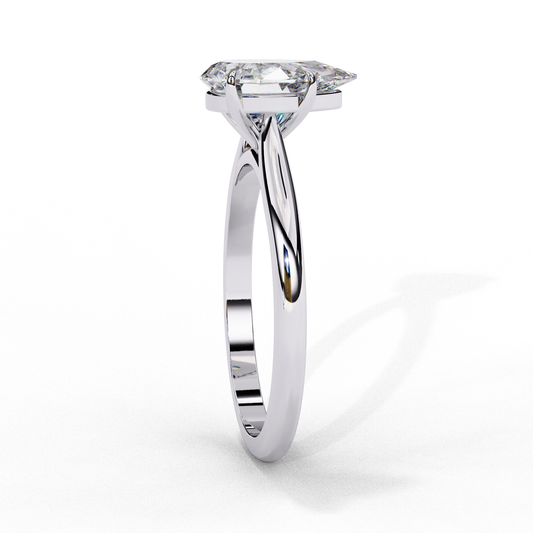 Pear Cut Moissanite Diamond Solitaire Wedding Ring
