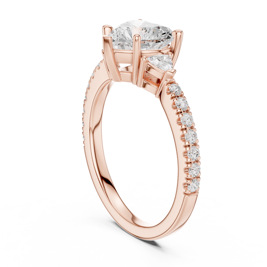 Majestic Heart Cut Lab Diamond Wedding Ring For Glossy Look