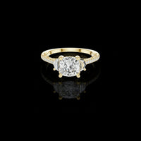 Cushion Pave Band Lab Grown Diamond Engagement Ring