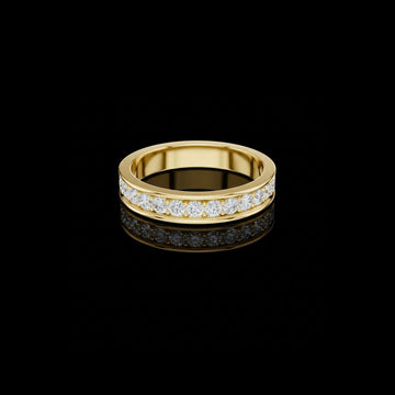 0.98 TCW Purely Lab Grown Channel Set Round Cut Band For Modern Touch