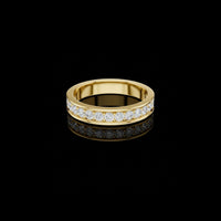 Round Cut Channel Set Lab Grown Diamond Eternity Wedding Band Ring