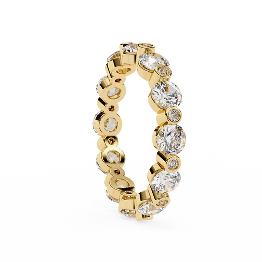 0.90 CT Radiant Bezel Lab Grown Diamond Eternity Band Modern Luxe Stacking Ring by Ivevar Luxury